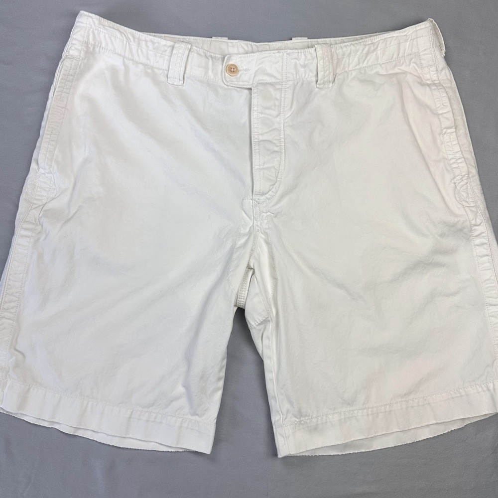 Vintage Polo Ralph Lauren Men Chino Shorts 40 Waist White Distressed Coastal